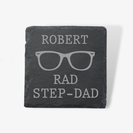 Rad Step Dad' Slate Coaster