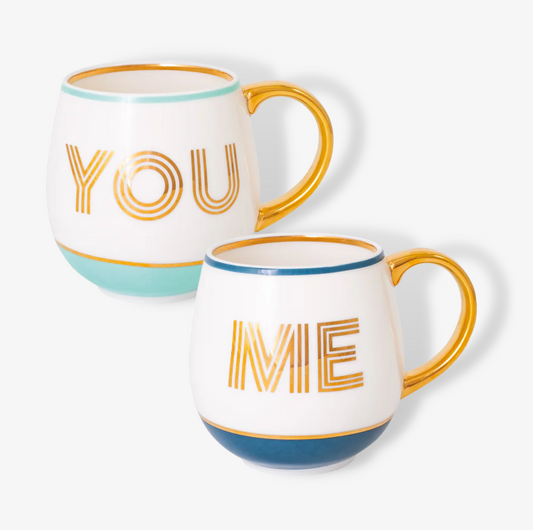 Gift Boxed Pair Of You And Me Mugs