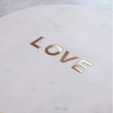Marble Serving Board With Gold Word Inlay