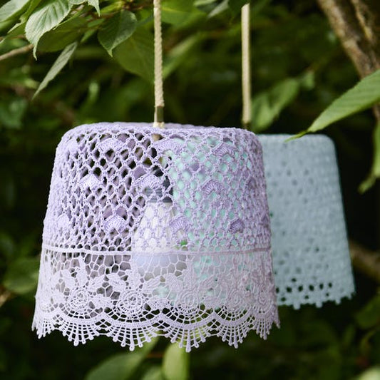 Pastel Garden Lampshades With LED Bulbs