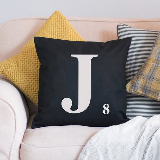 Personalised  Letter Tile Cushion Cover (A-Z)