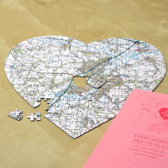 Personalised Heart Postcode Map Jigsaw