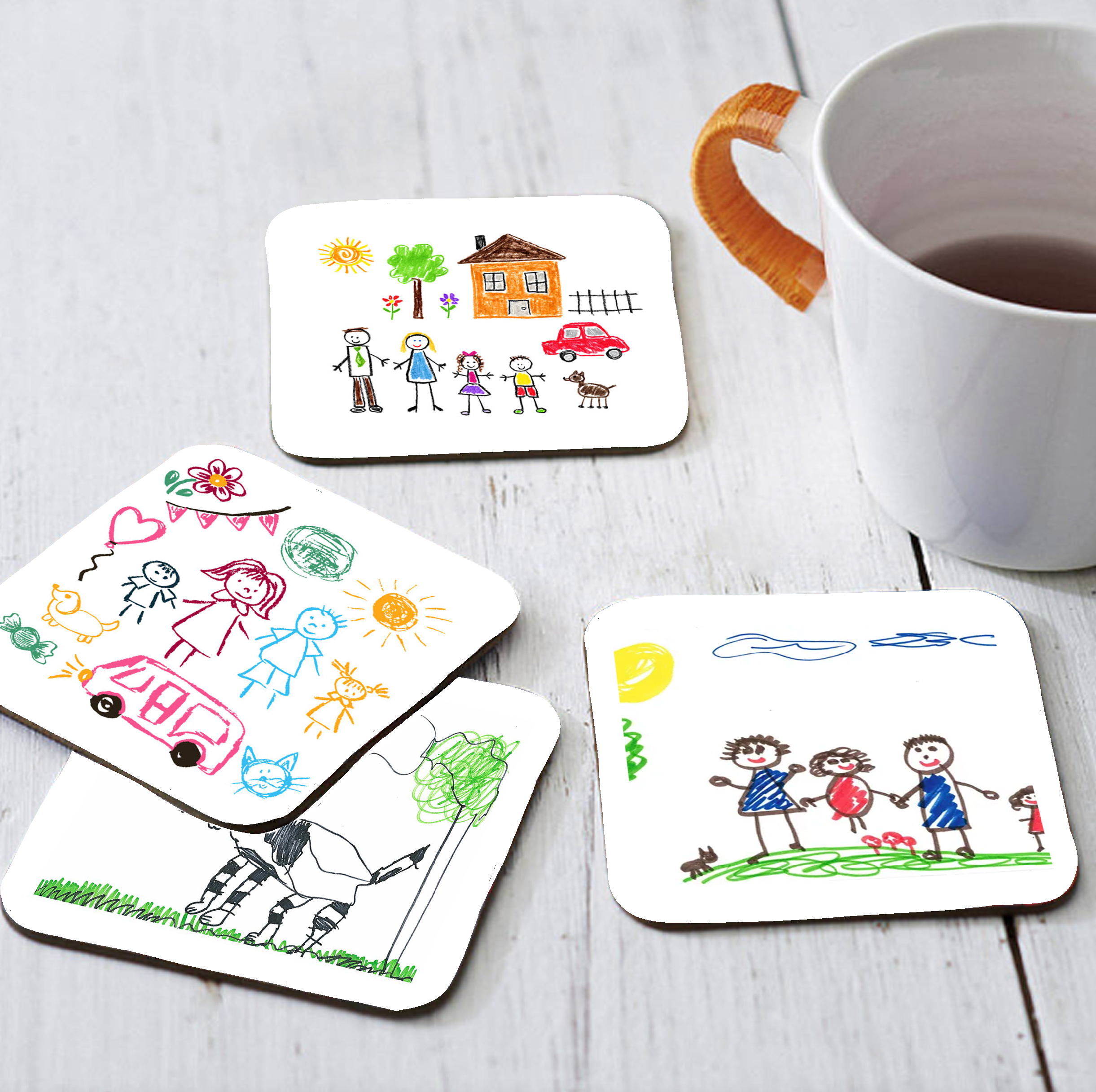 Personalised Kids Drawing Coasters