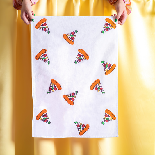 Pizza Design Tea Towel