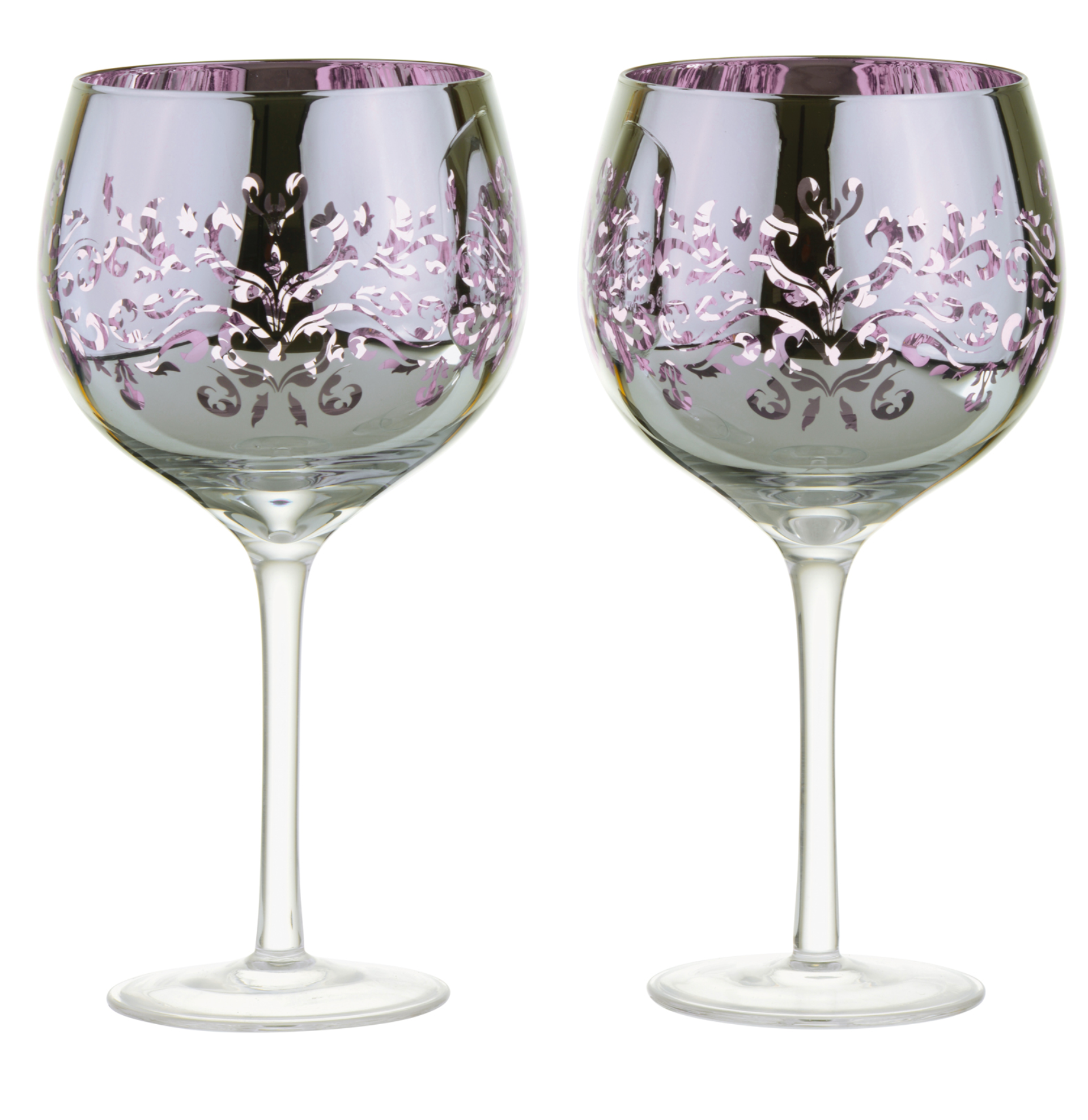Electroplated Lilac Filigree Gin Glass