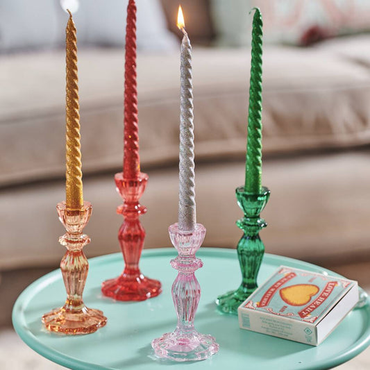 Bold Glitter Twisted Candles