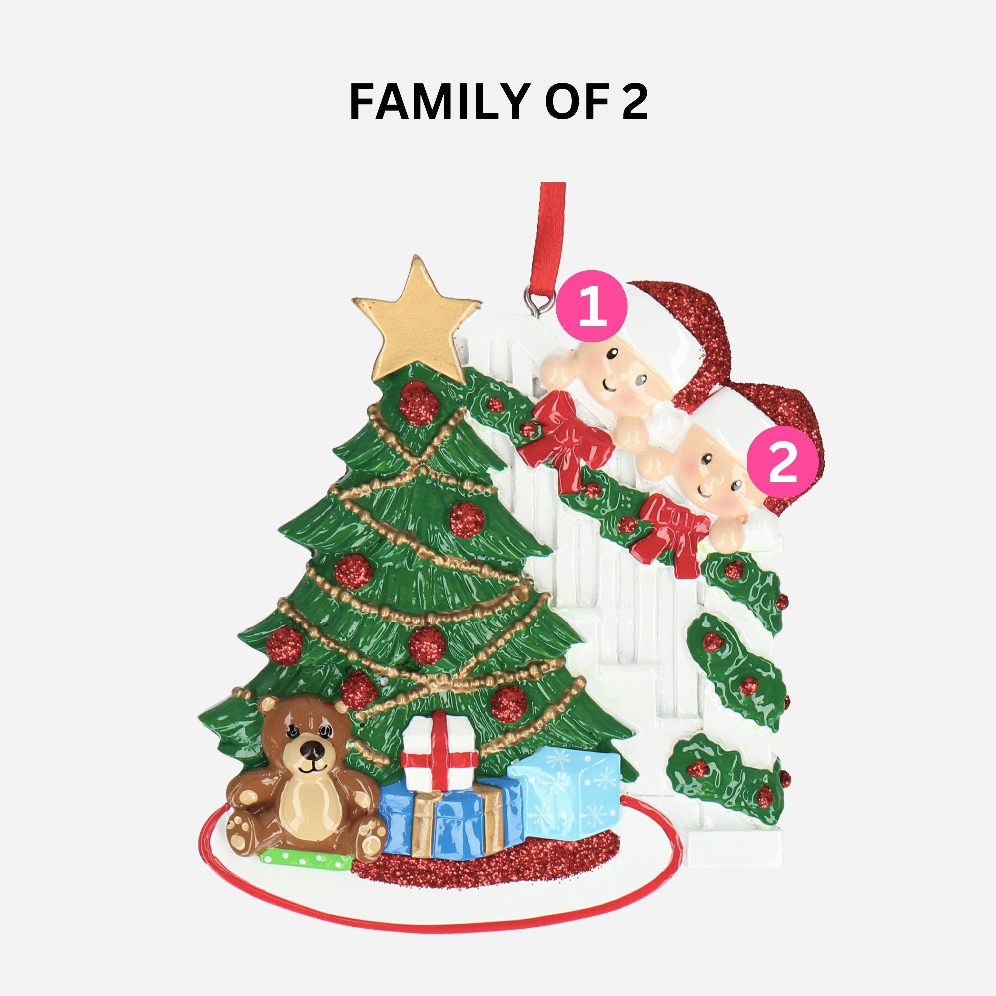 Christmas Tree Bauble - Peeking Family Design | Add Five Names | Christmas Decor