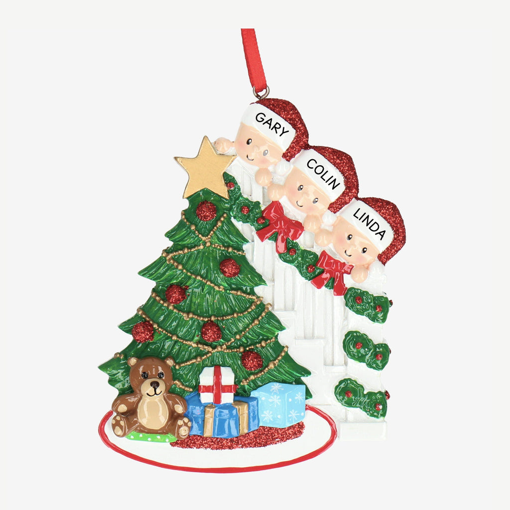 Christmas Tree Bauble - Peeking Family Design | Add Five Names | Christmas Decor