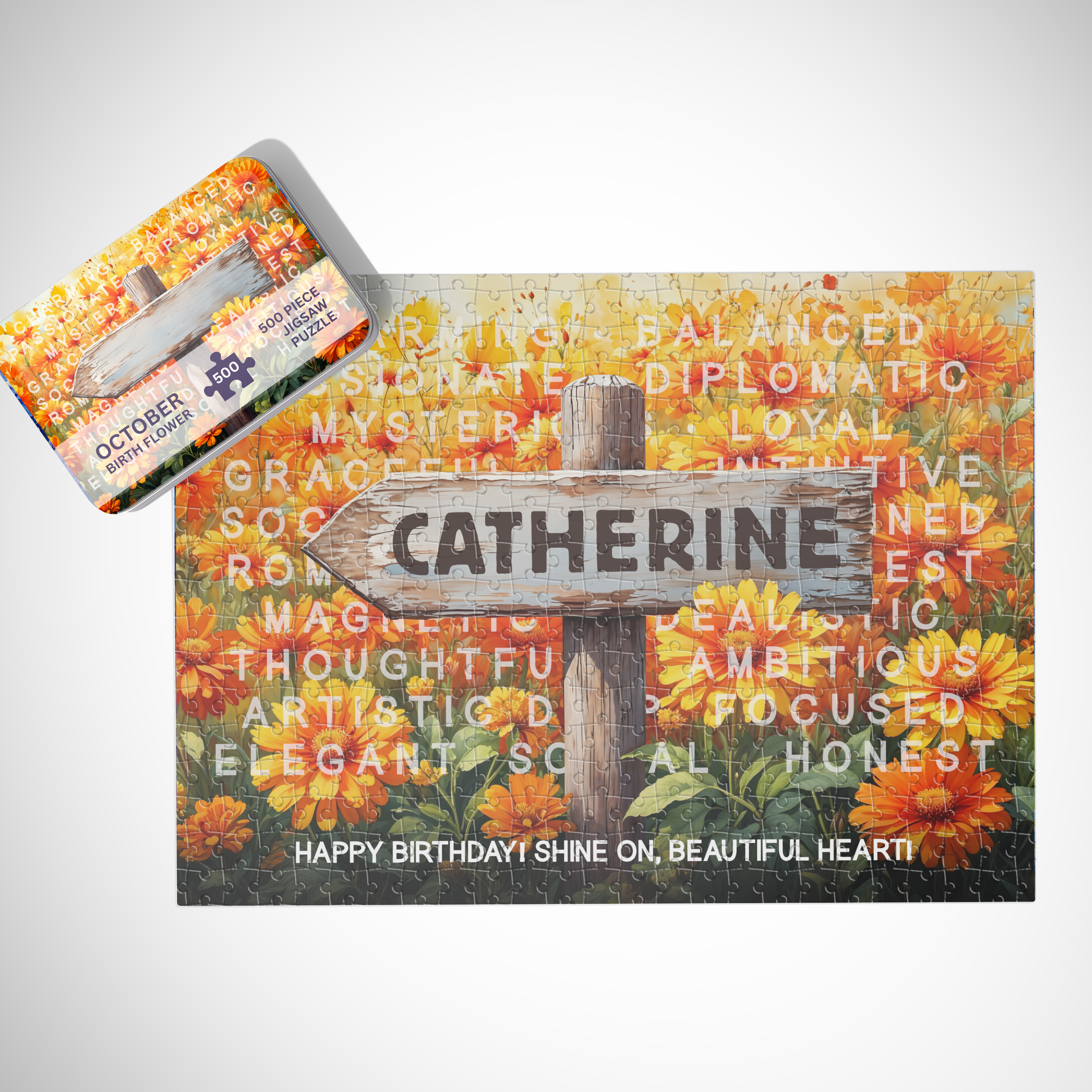 Personalised October Birthday Puzzle - 250/500 Pieces Main image