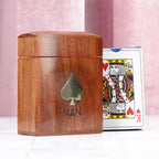 Personalised Luxury Wooden Playing Card Game Set Holder