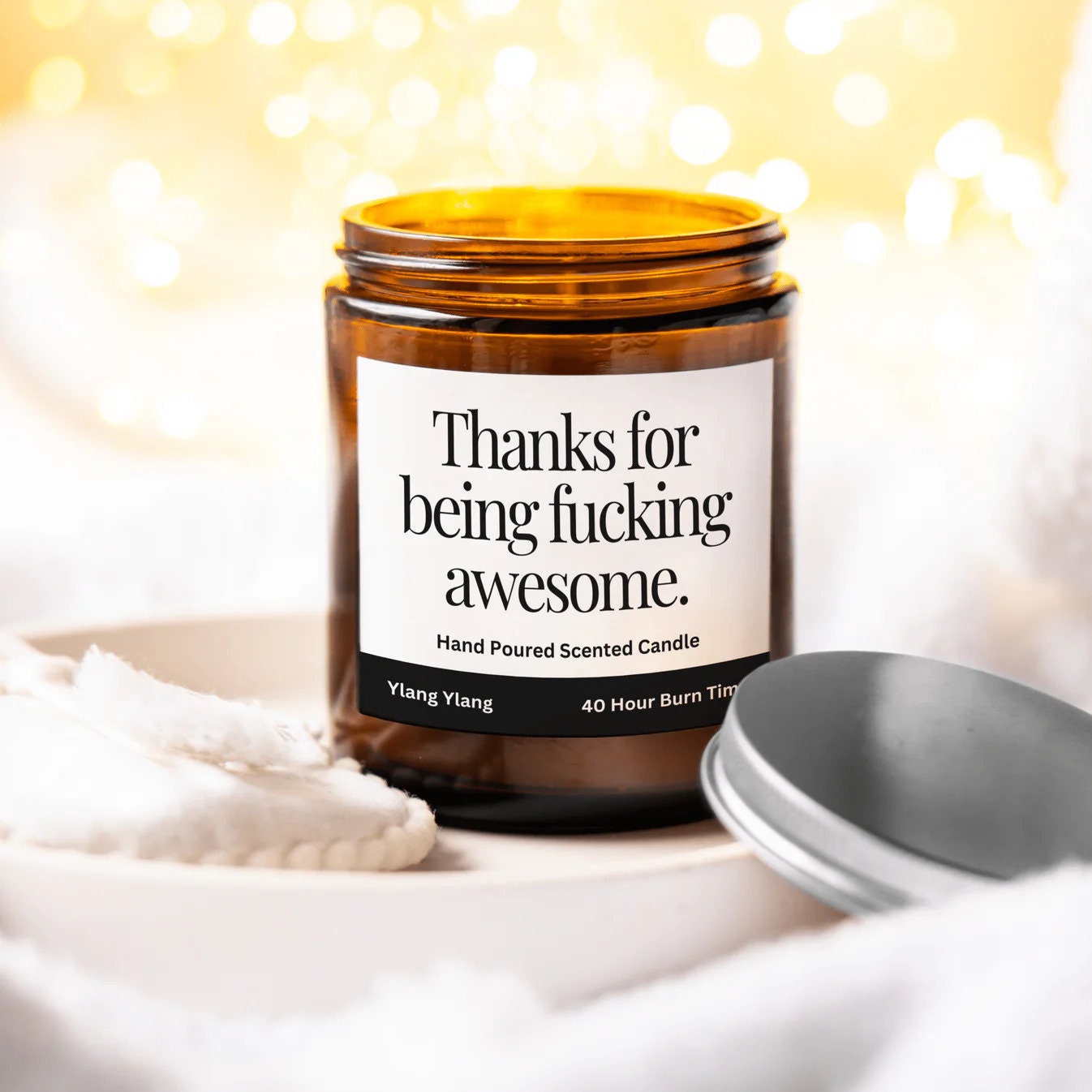 Personalised Thank You For Being F*cking Awesome Candle Main image
