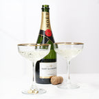 Hand Made Gold Champagne Glasses with Engraved Charms - 1 Glass