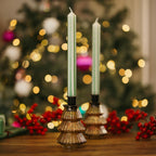 Handmade Christmas Candleholder - Glass Candlestick | Table Decor | Home Decor Ideas | Set of 2