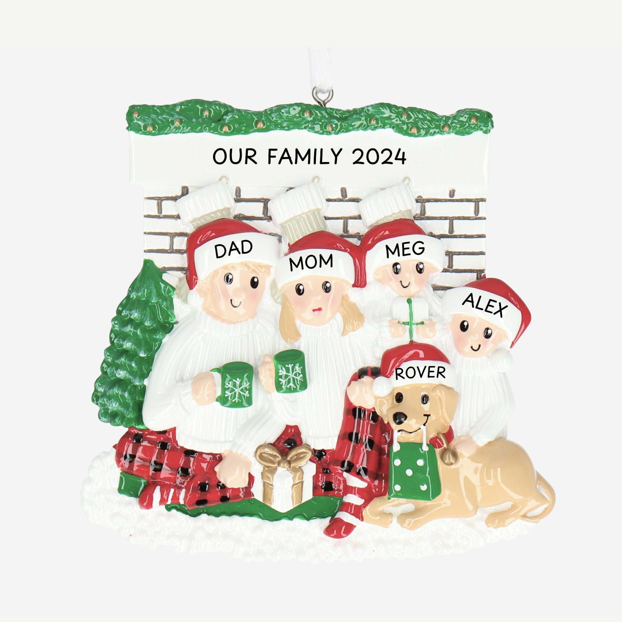 Christmas Fireplace Bauble - Personalised up to 5 names | Christmas Decor | Tree Decoration Main image