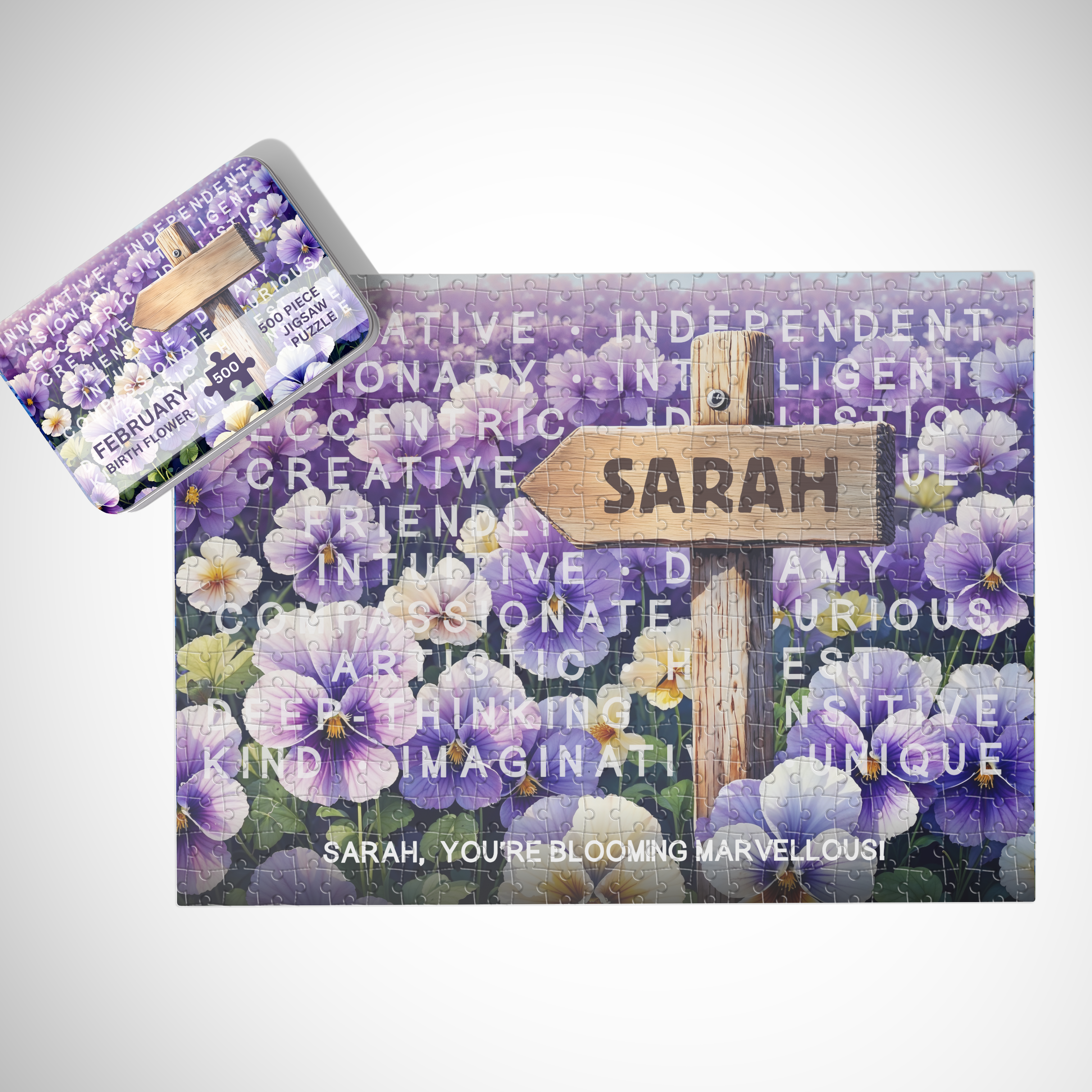 Personalised February Birthday Puzzle - 250/500 Pieces Main image