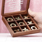 Personalised Luxury Wooden Travel Game - Tic Tac Toe