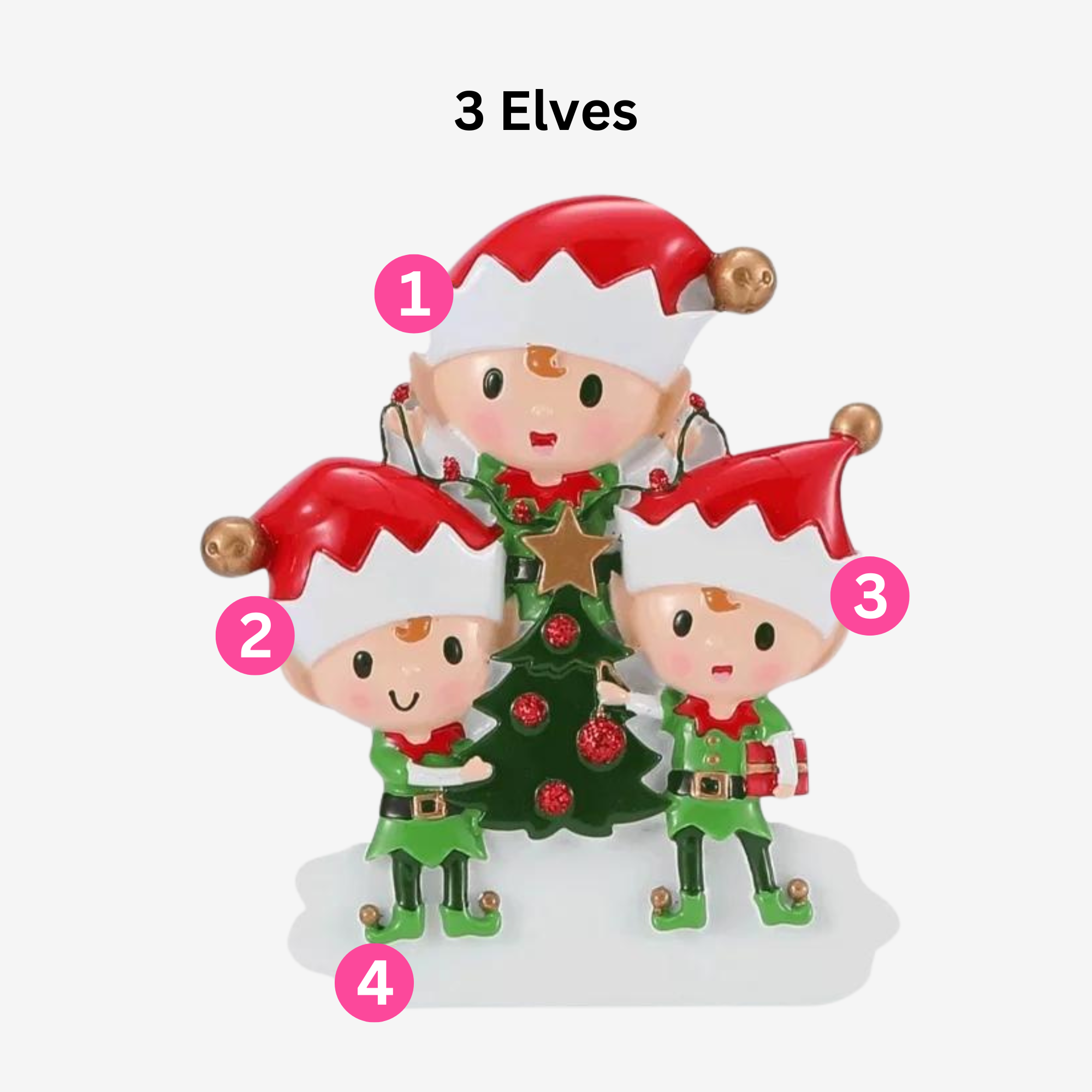 Elf Christmas Tree Decoration - Five Designs | Personalise with Names | Christmas Decor