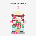 Personalised Christmas Bauble - Family and Dog design | up to 5 names | Christmas Decor