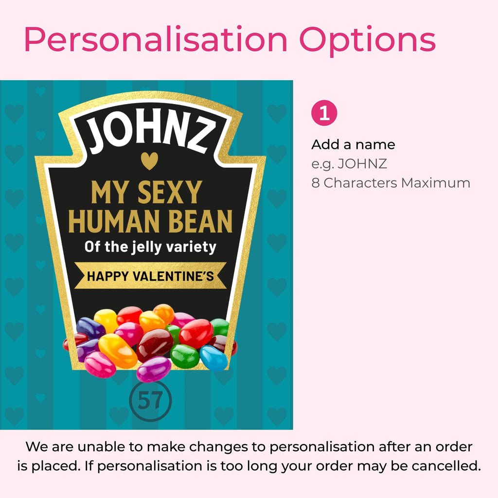 Personalised Jelly Beans Sweets Tin Valentine's Gift