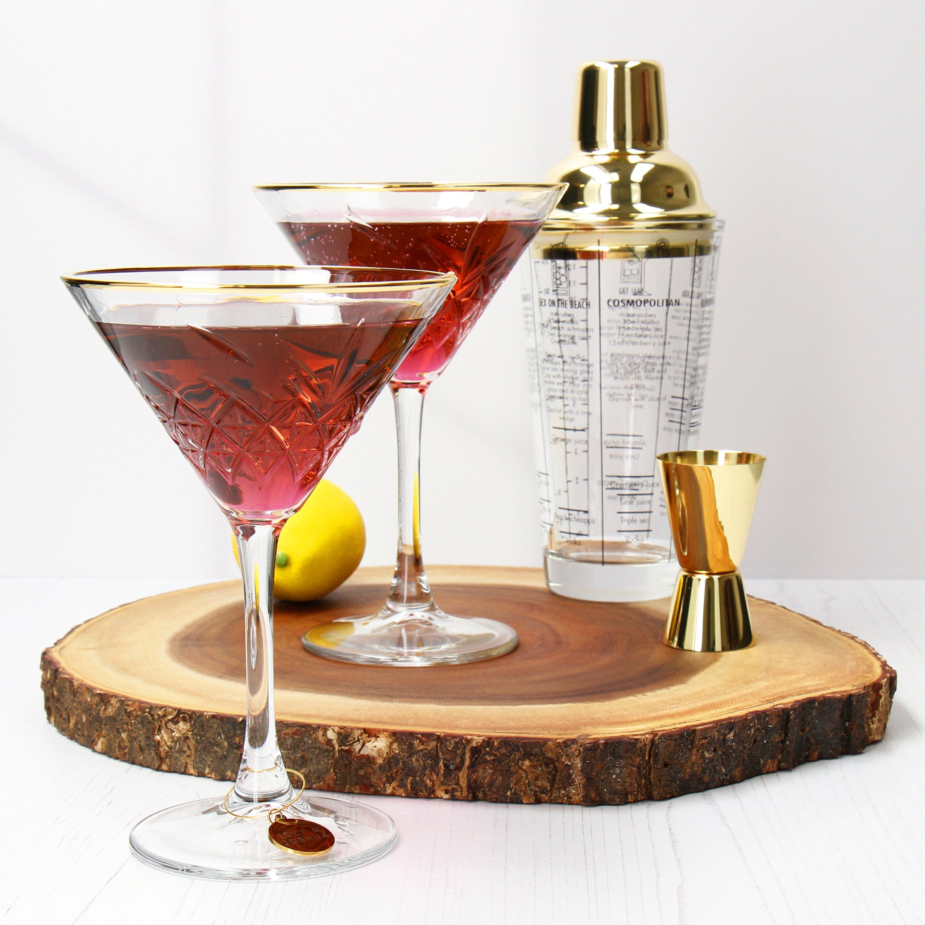 Engraved Gold Cocktail Glasses - Twin Pack | Wedding Gift | Birthday Gift | Anniversary Gift Main image