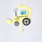 Personalised Digger Coat Wall Hook - Yellow or Green