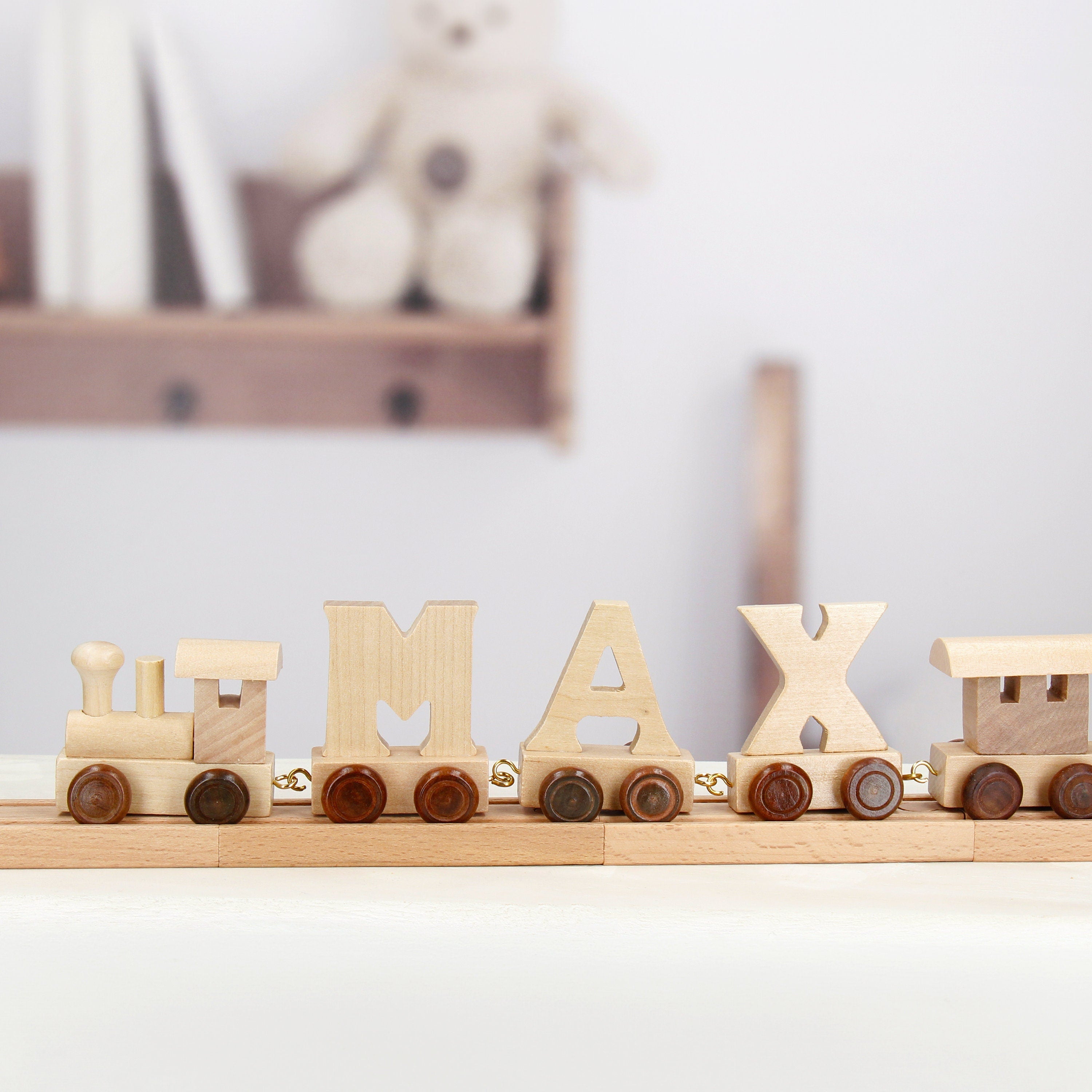 Wooden Letter Train - Gifts for Kids | Train Set | Christening Gift | Baptism Gift | Stocking Filler Main image