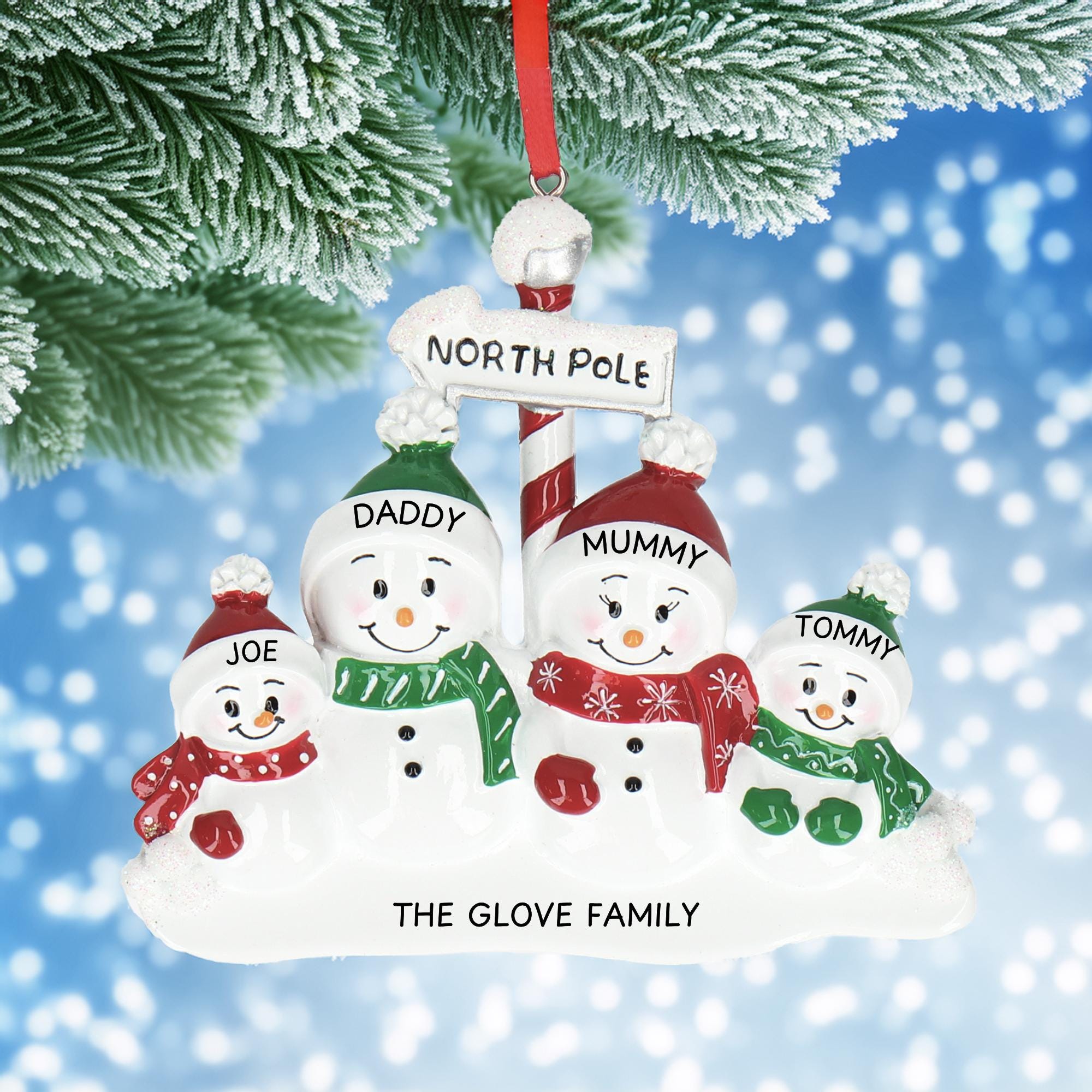 Snowman Christmas Bauble - Personalised | North Pole Design | Christmas Decor Main image