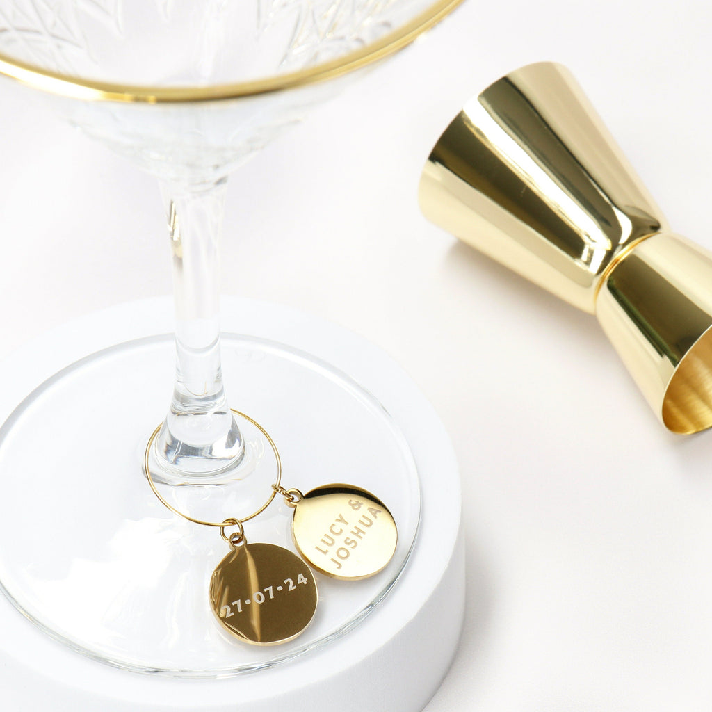 Engraved Gold Cocktail Glasses - Twin Pack | Wedding Gift | Birthday Gift | Anniversary Gift