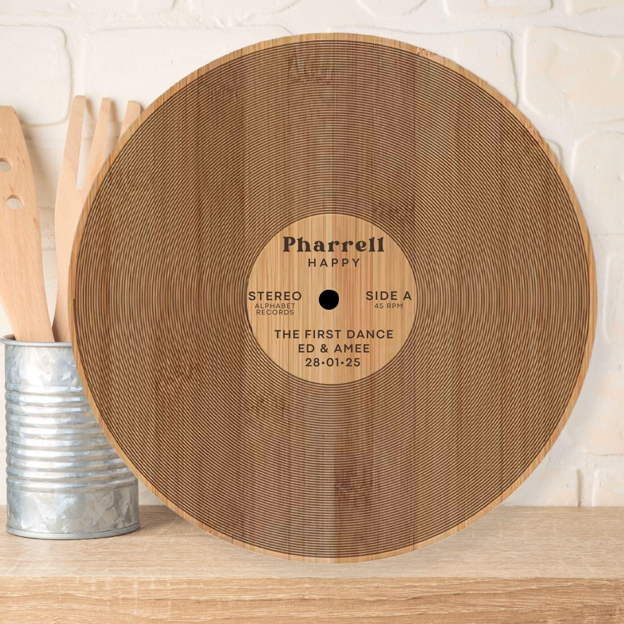 Vinyl Record Chopping Board - Personalised Wedding Gift | First Dance Song | Wedding Gift
