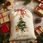 Personalised Christmas Sack - Christmas Tree Design | Christmas Sack for Kids | Small/Large