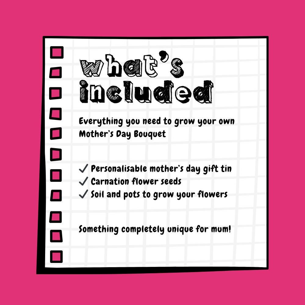 Personalised Grow Your Own Carnation Mother's Day Gift Tin