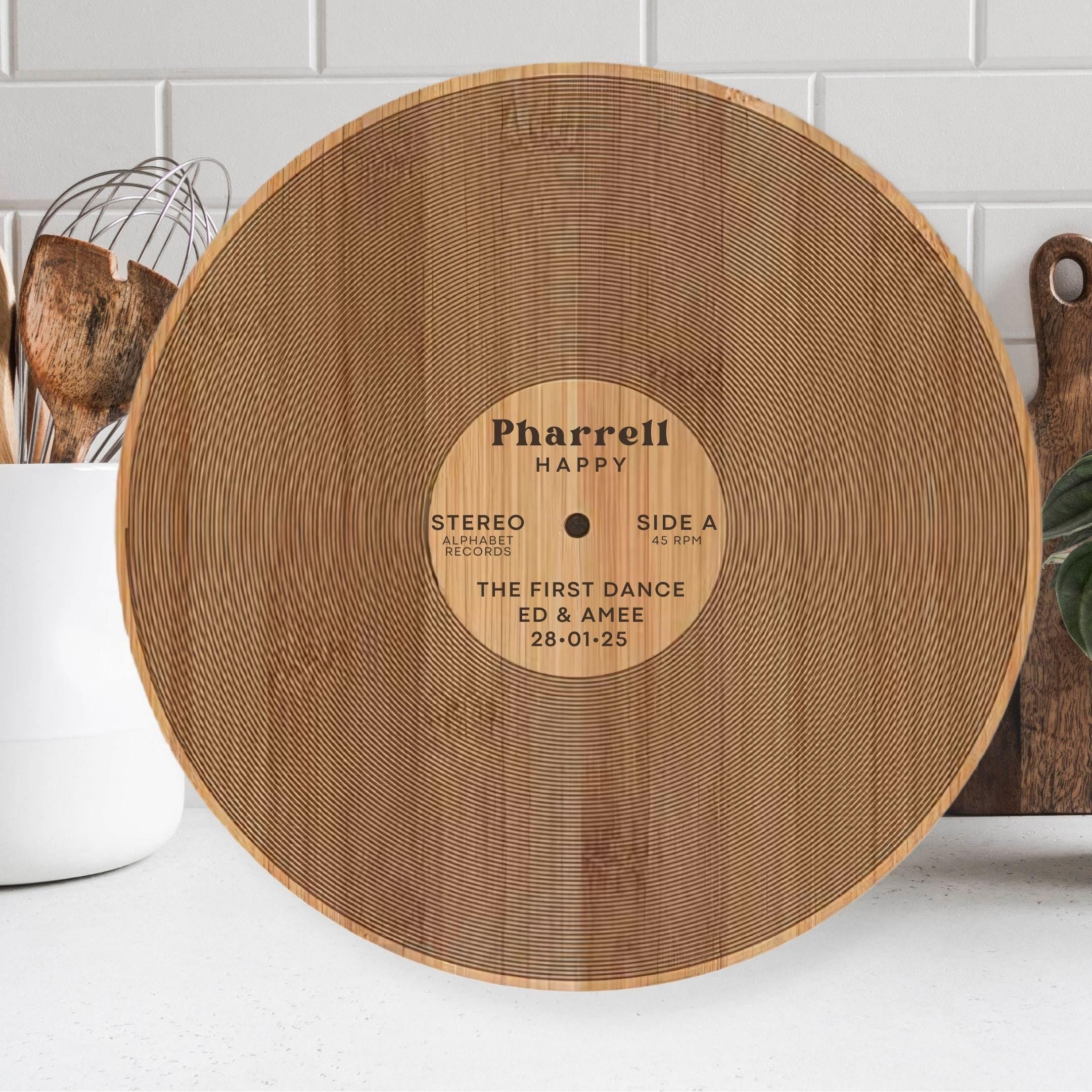 Vinyl Record Chopping Board - Personalised Wedding Gift | First Dance Song | Wedding Gift