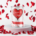 Personalised Date Night Anniversary Gift Tin - Chocolates, Petals, Balloons & Tea Lights