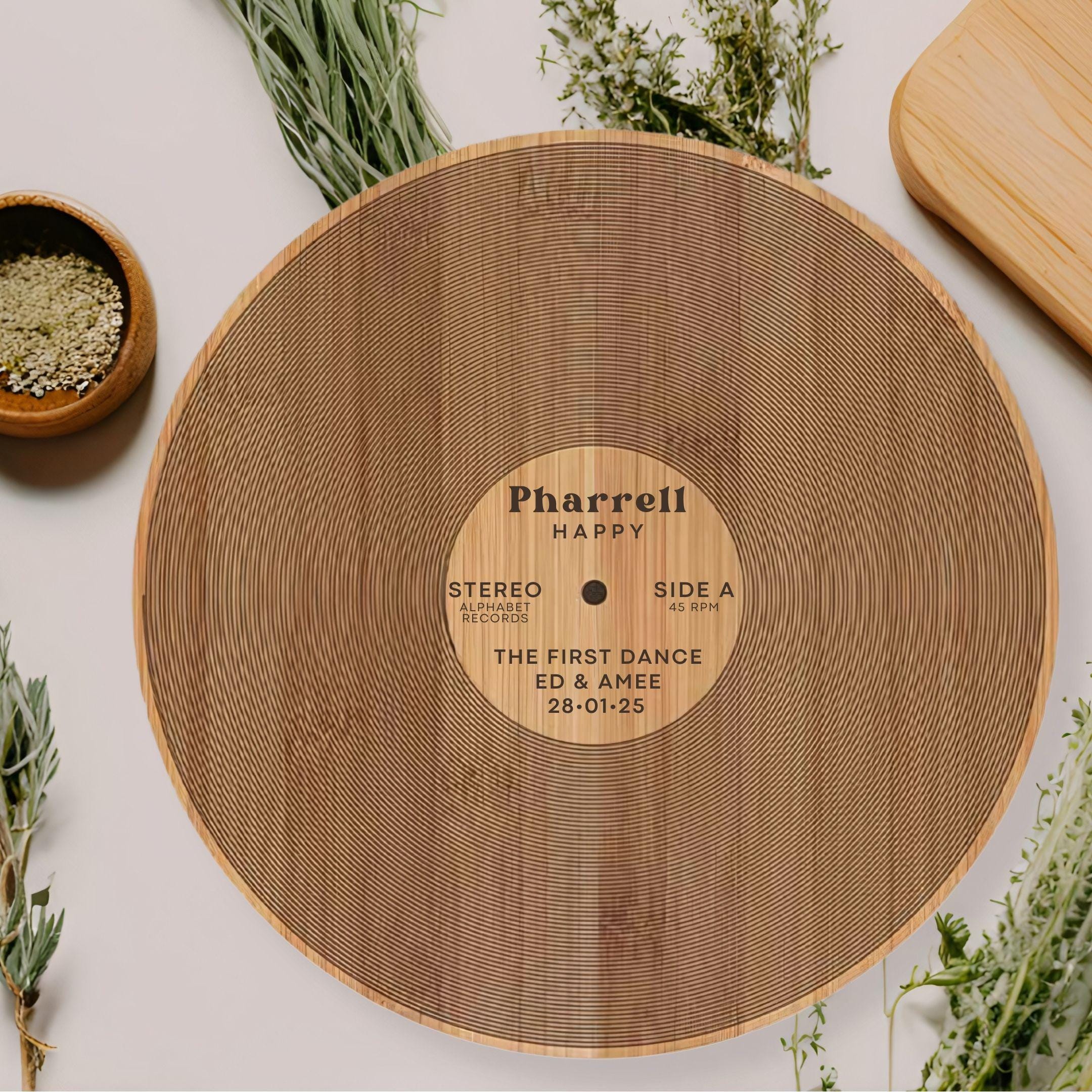 Vinyl Record Chopping Board - Personalised Wedding Gift | First Dance Song | Wedding Gift Main image