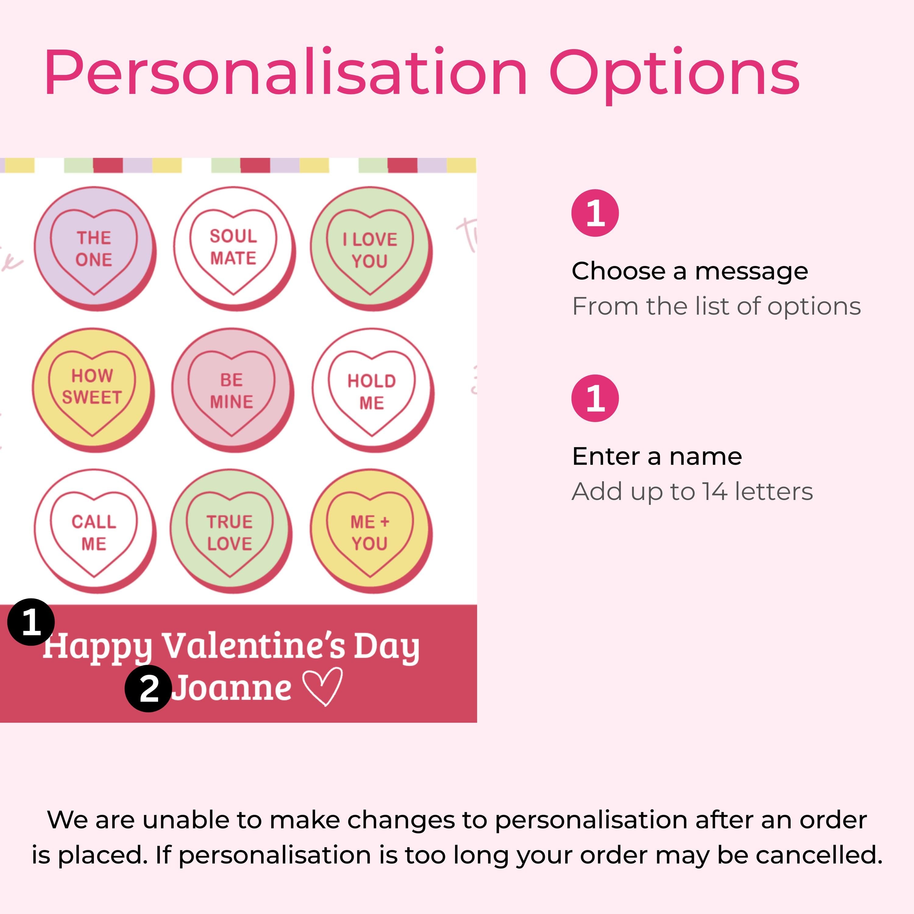 Personalised Love Hearts Retro Sweets Tin Valentine's Gift