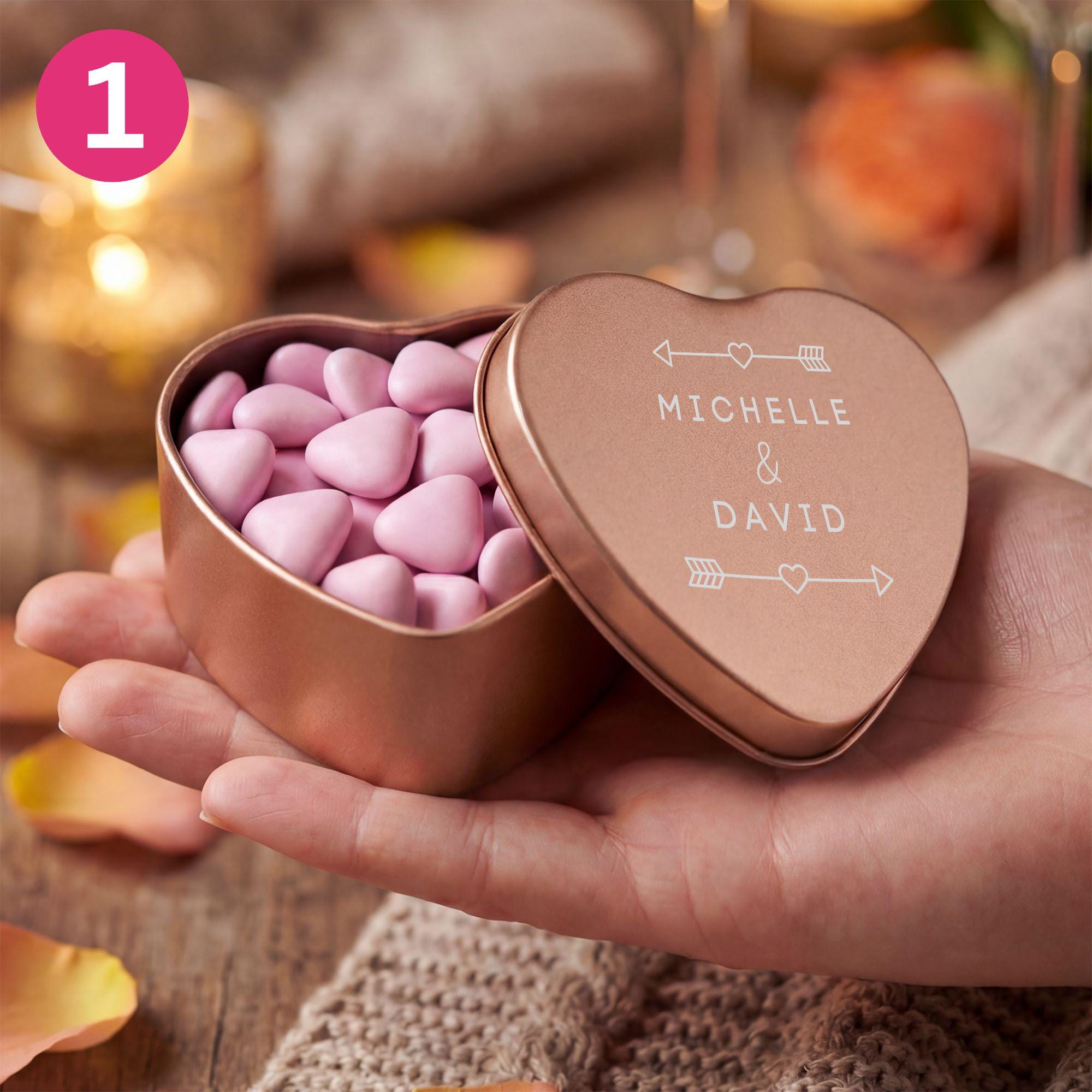Sugar Shell Chocolates in a Personalised Heart Tin Main image