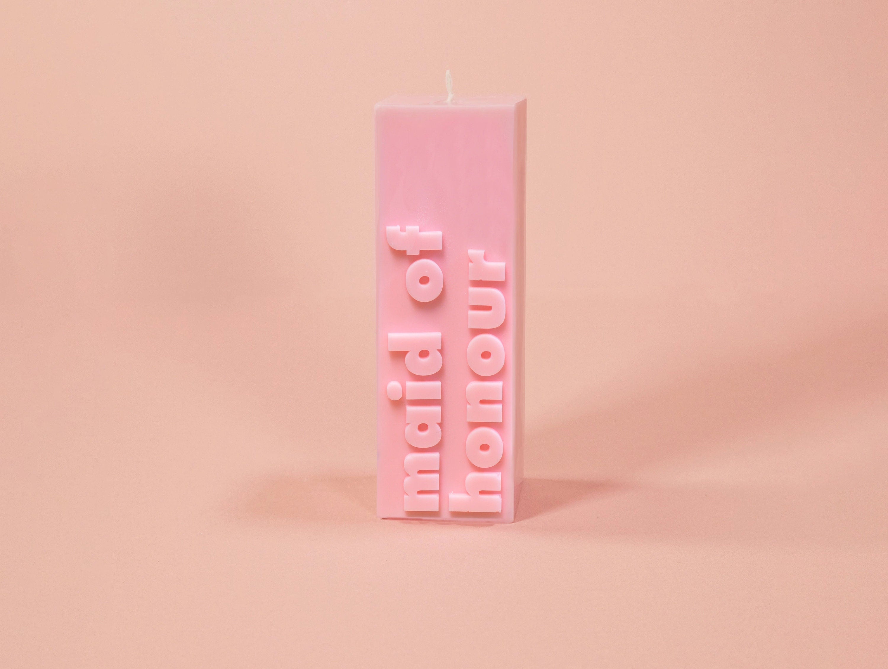 Maid of Honour Candle - Debossed Design | Pink & Cream | Perfect Maid of Honour Gift | Soy Wax Main image