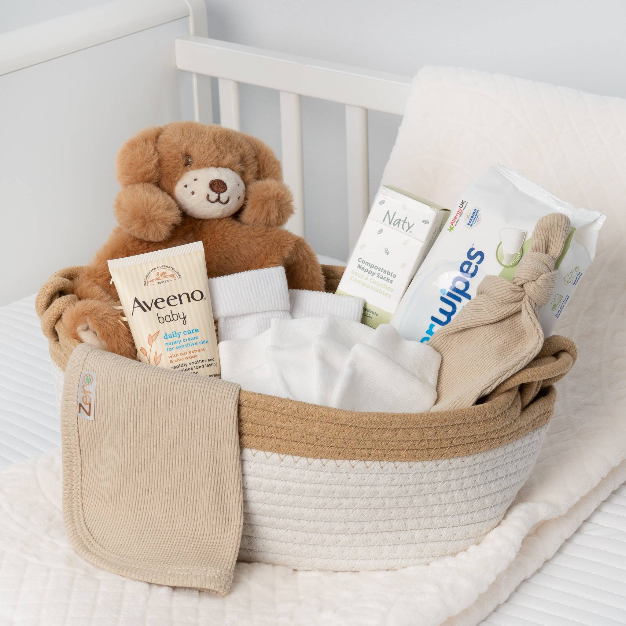 The Mini Newborn Baby Essentials Gift Set in Cream - Cream