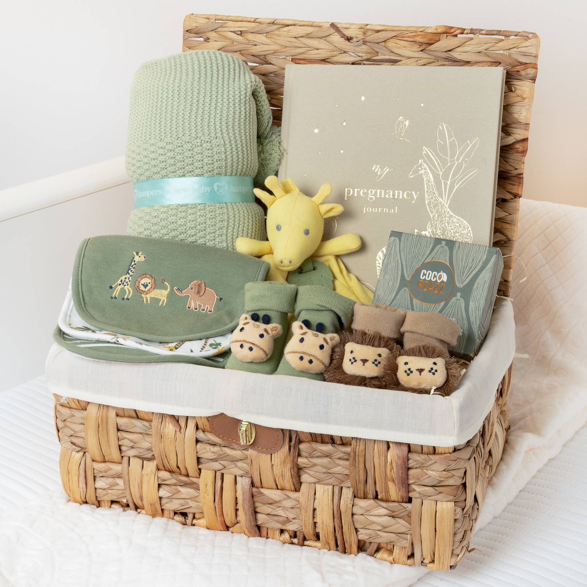 Safari Mum and Baby Gift Hamper with Blanket - Green Main image
