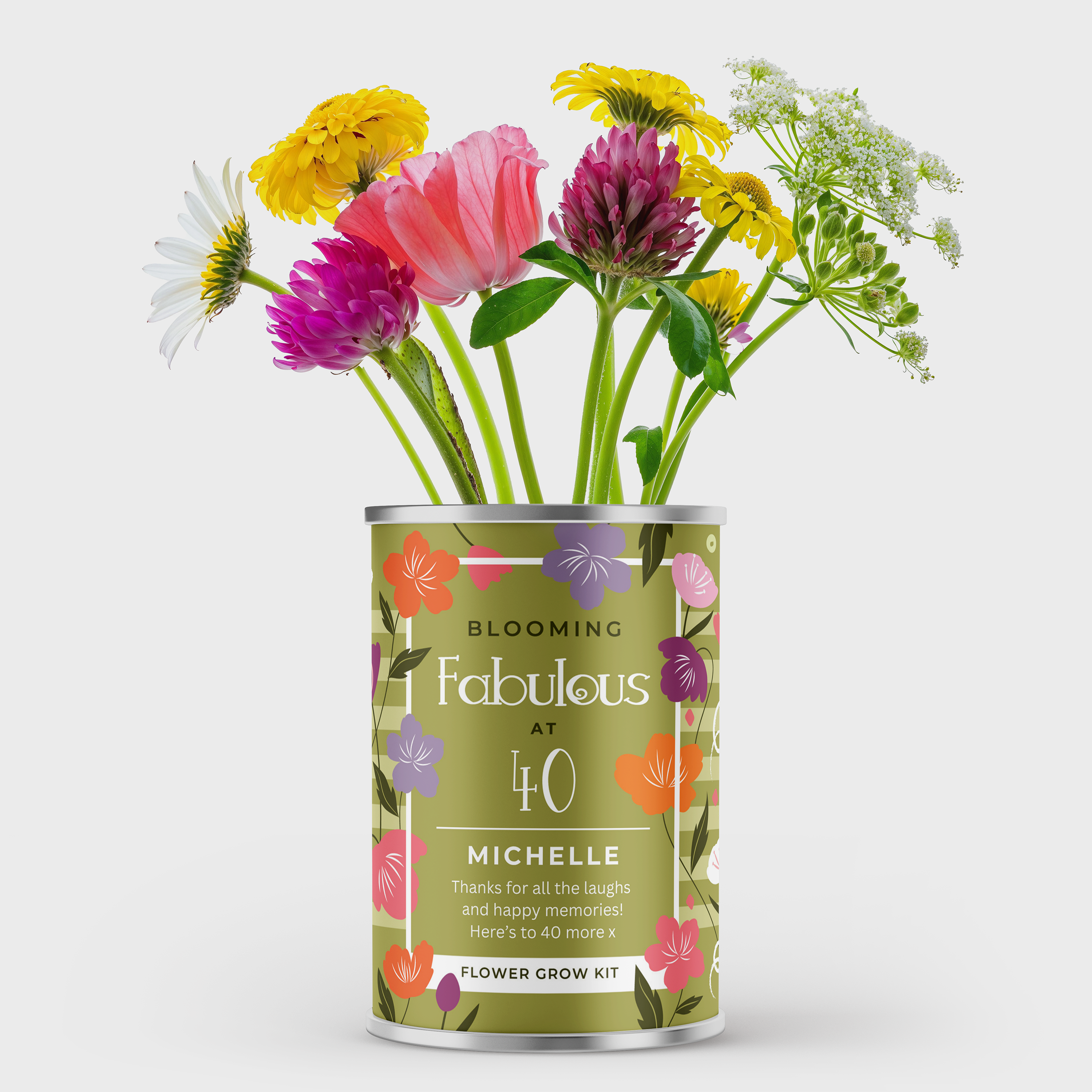 Fabulous At Flowers Tin - Choice of Ages | Birthday Gift | Grow Your Own Flowers Main image