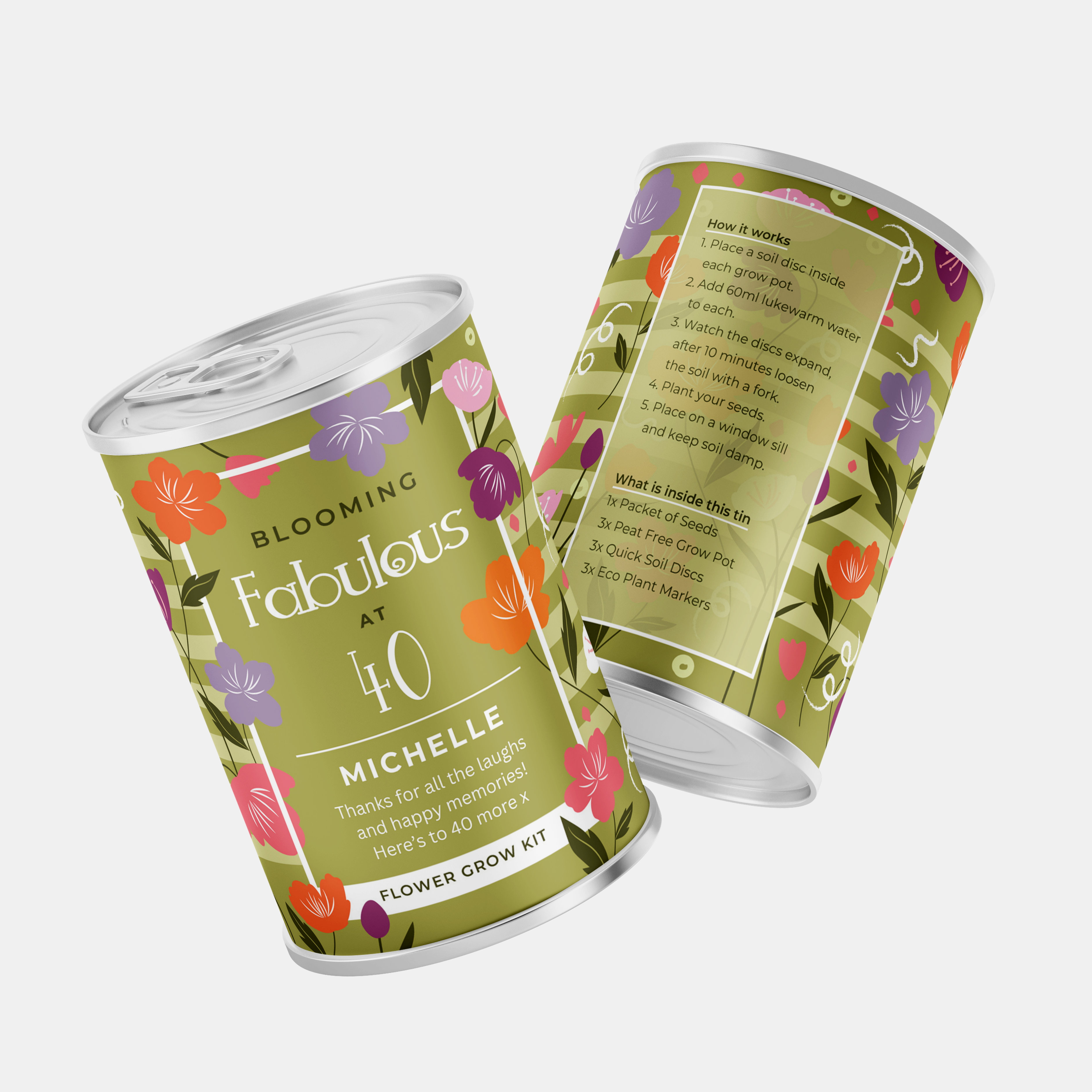 Fabulous At Flowers Tin - Choice of Ages | Birthday Gift | Grow Your Own Flowers