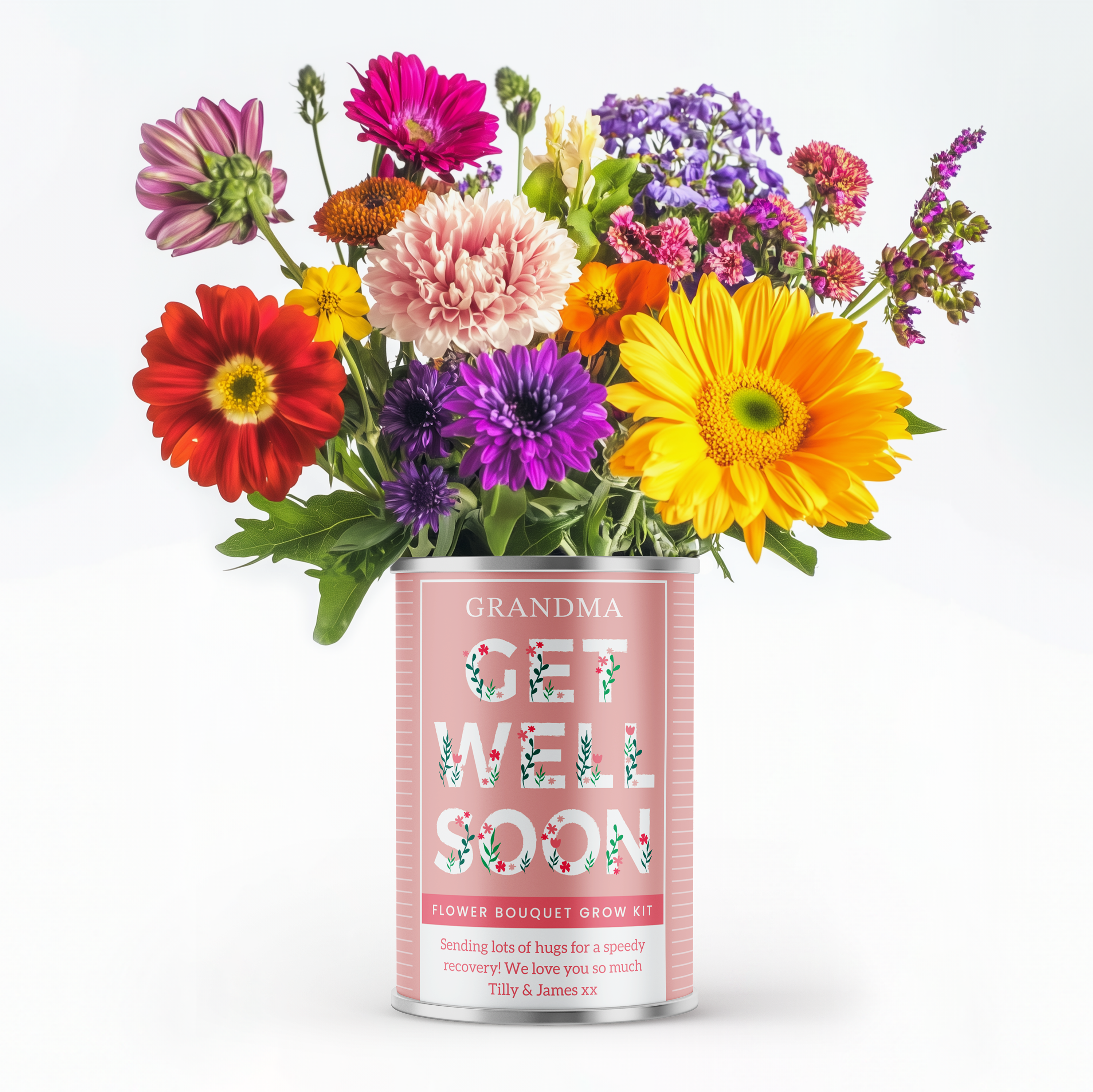 Get Well Soon Flower Tin - Personalised Flower Tin | Grow Your Own Flowers Main image