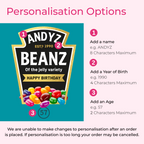 Personalised Beans - Jelly Bean Tin Birthday Gift