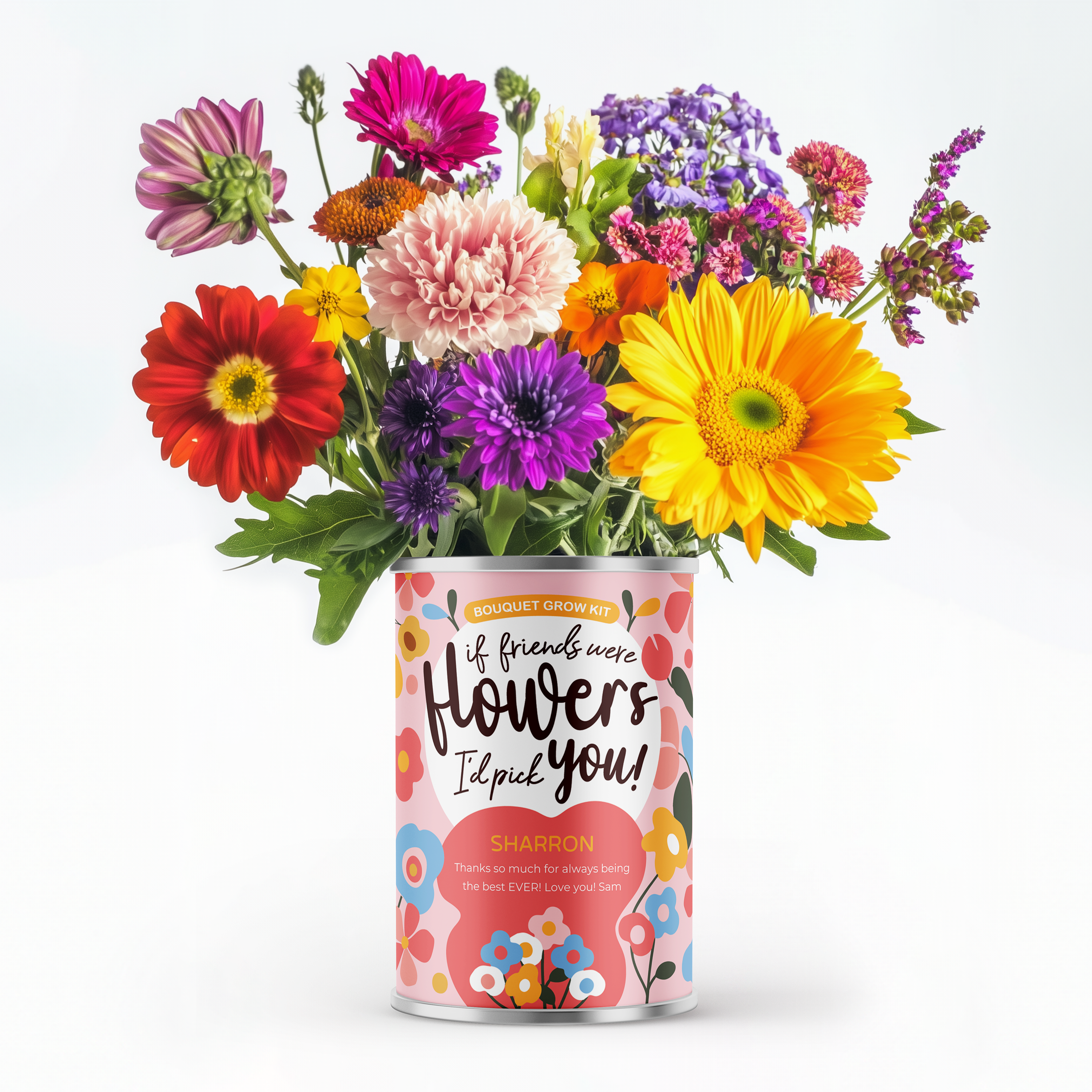 I'd Pick You Flower Tin - Personalised Flower Tin | Grow Your Own Flowers | Best Friend Gift Main image