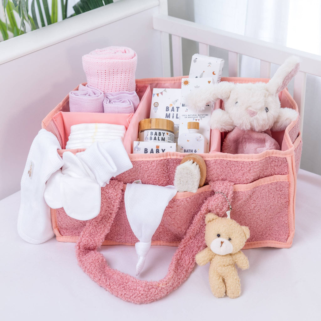 Rabbit The Ultimate Newborn Baby Essentials Hamper with Blanket - Pink