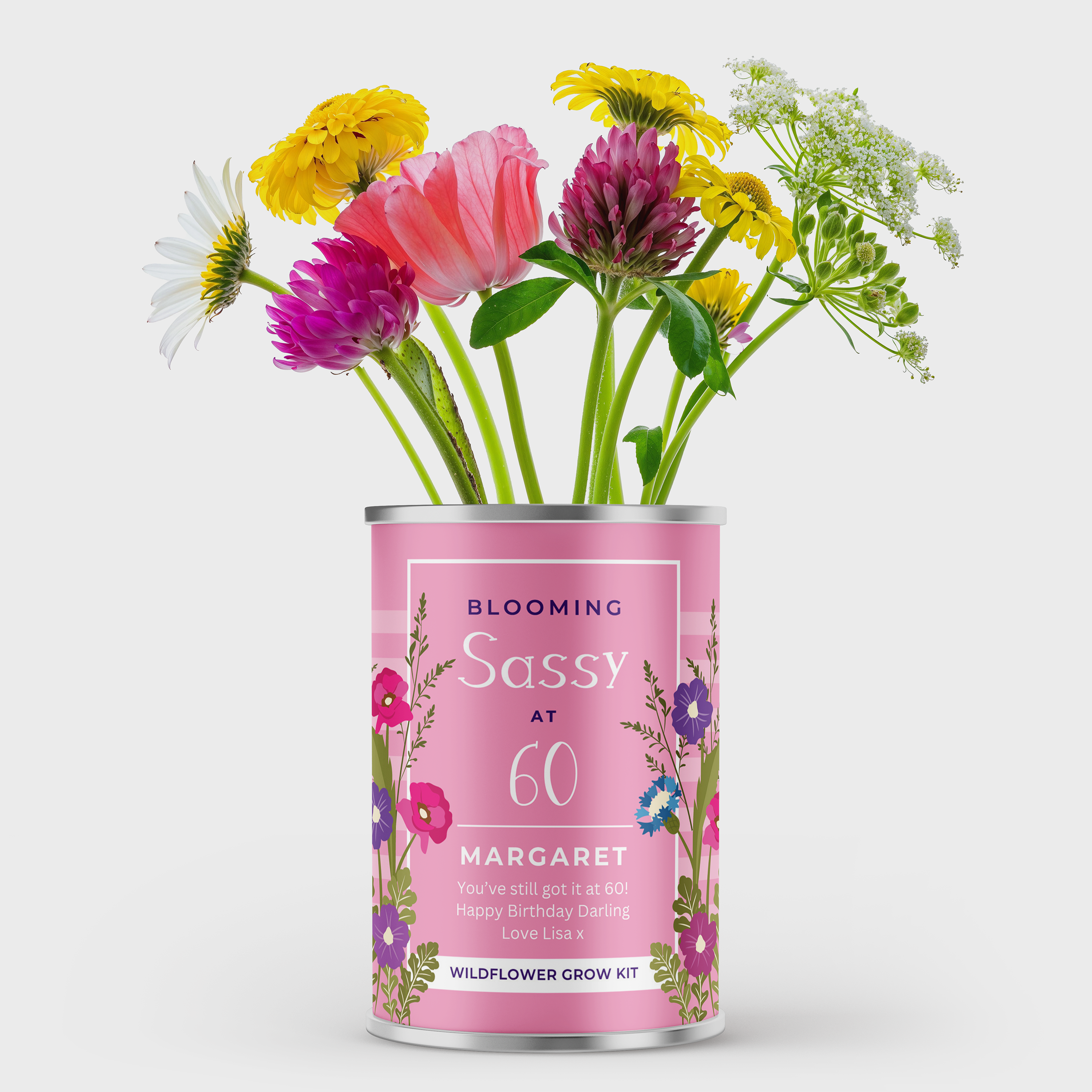 Sassy At Flowers Tin - Choice of Ages | Birthday Gift | Grow Your Own Flowers Main image