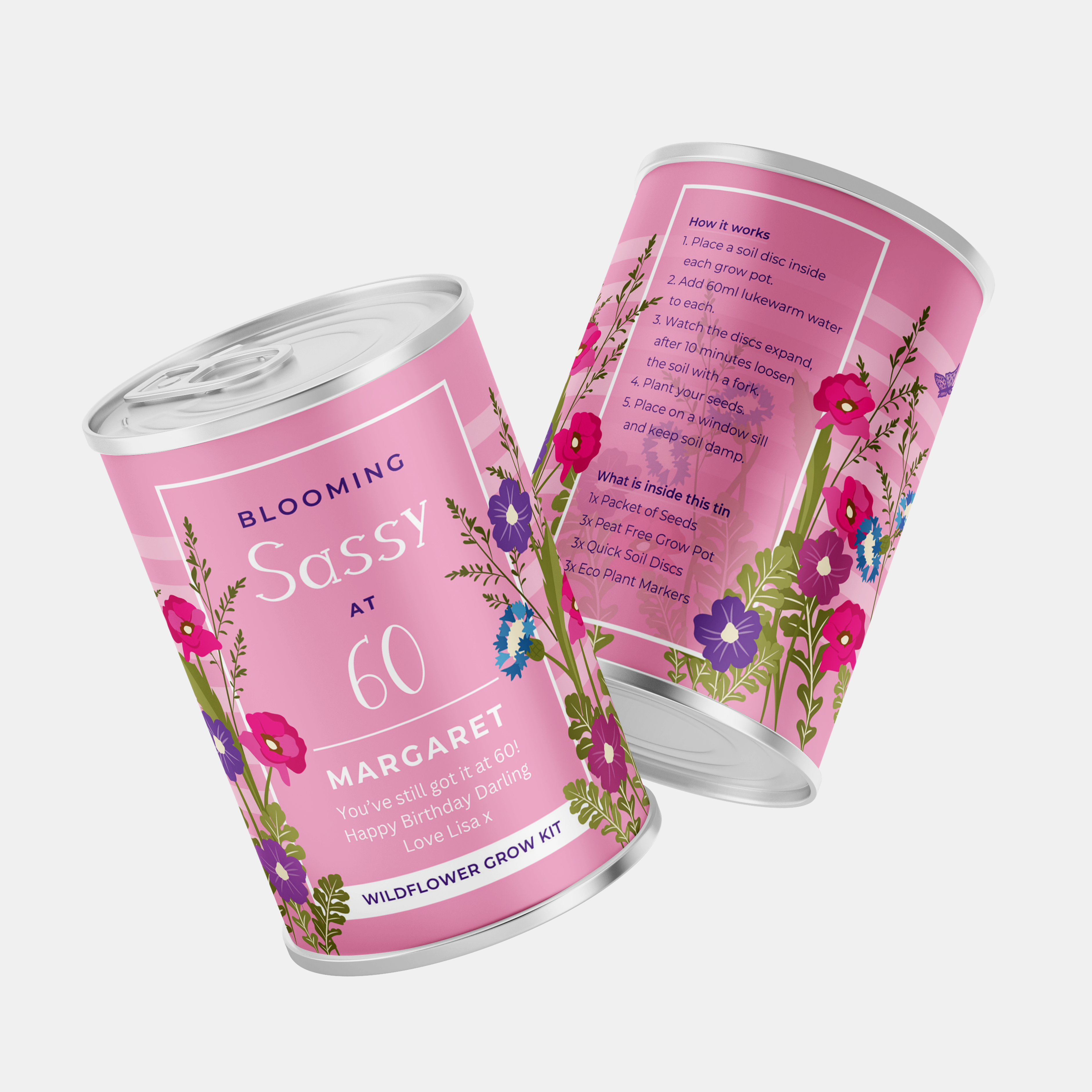 Sassy At Flowers Tin - Choice of Ages | Birthday Gift | Grow Your Own Flowers