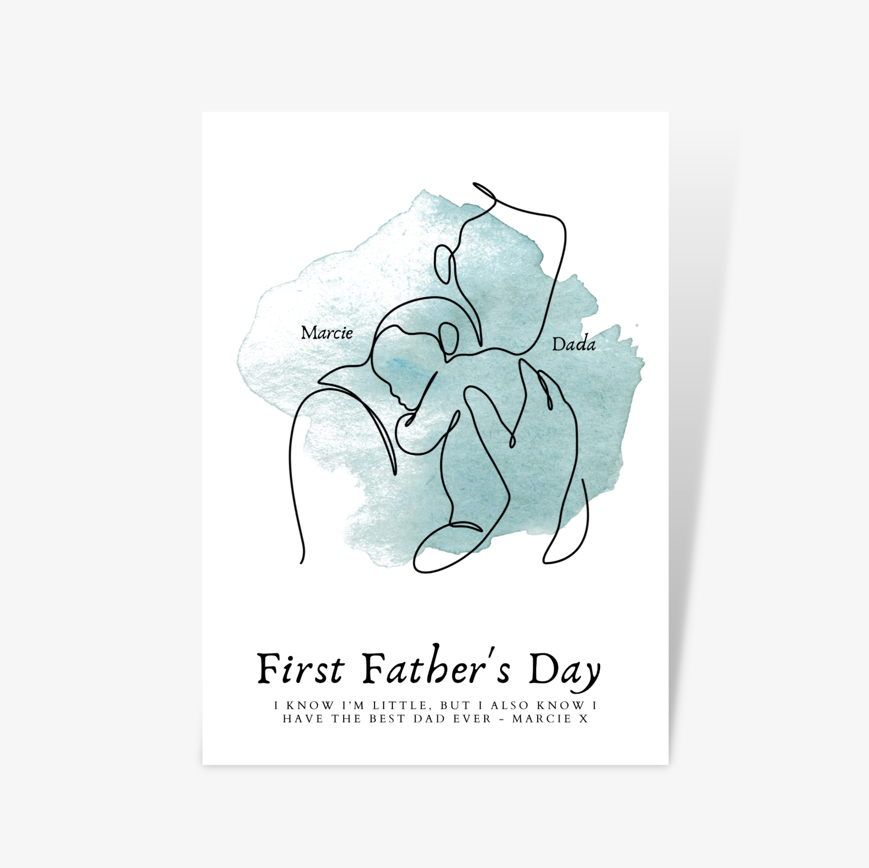 Personalised Father's Day Line Drawn Unframed Print