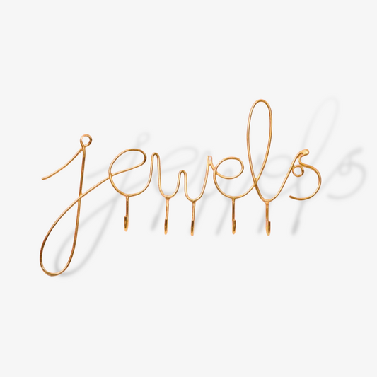 Gold Jewellery Hooks In A Script Font