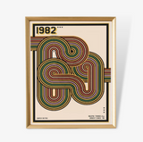 Personalised Birth Year Print in 70's Retro Style